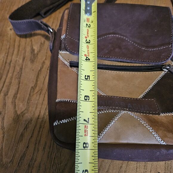 Patchwork Suede Leather Purse Crossbody Small Crossbody Bag Multicolor - Picture 4 of 11